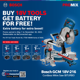 Bosch GCM 18V-216 Professional Cordless Mitre Saw (Bare Tool)
